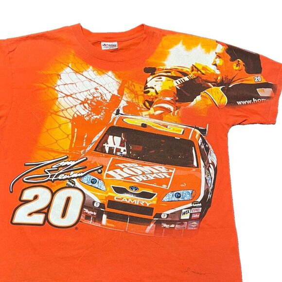 VINTAGE TONY STEWART NASCAR ORANGE AND BLACK SHIRT ALL OVER PRINT CHASE XLARGE - Picture 4 of 8